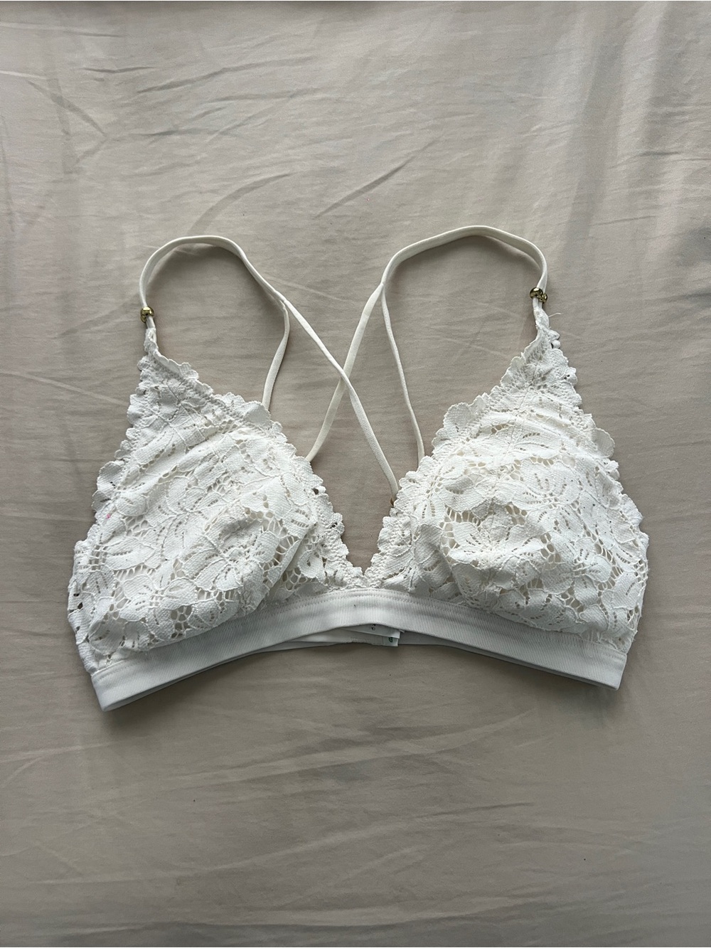Aerie White Floral Lace Bralette